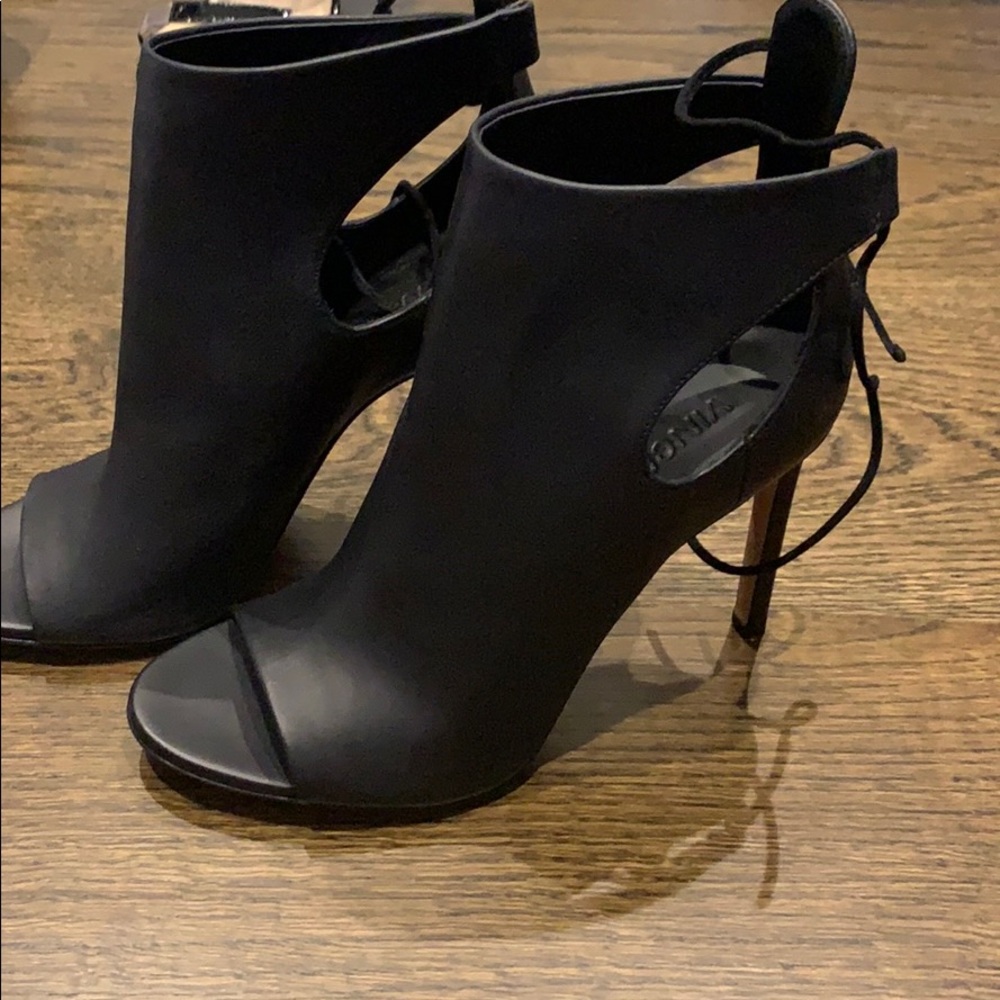 Vince open toe booties